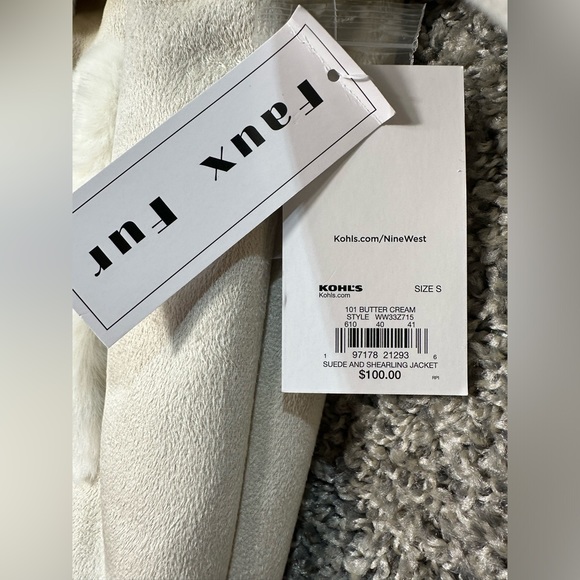 NWT Nine West Faux-suede Aviator Jacket Size Small - Picture 6 of 7